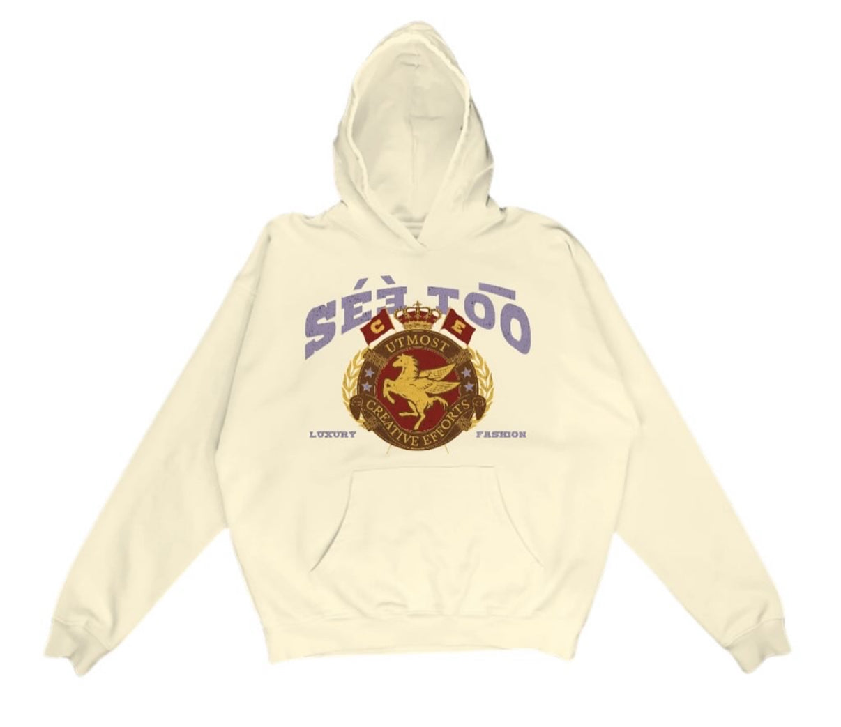 Horse Crest Heavyweight Hoodie (Bone)